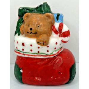 Vintage Christmas Stocking Decorative Candle 3.5" SKU H709